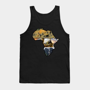 African Wildlife Continent Collage Tank Top